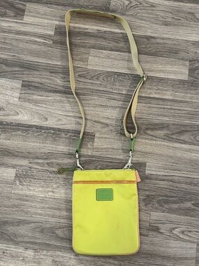 Coach nylon crossbody bag with leather trim, as is